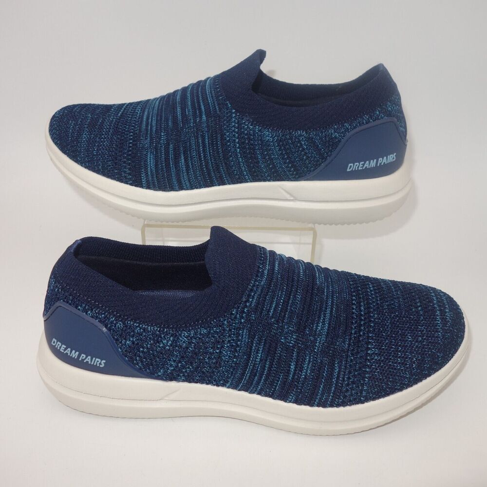 NEW Dream Pairs Navy Blue Slip On Mesh Sneakers Men's Size 6.5 OR Women's 8
